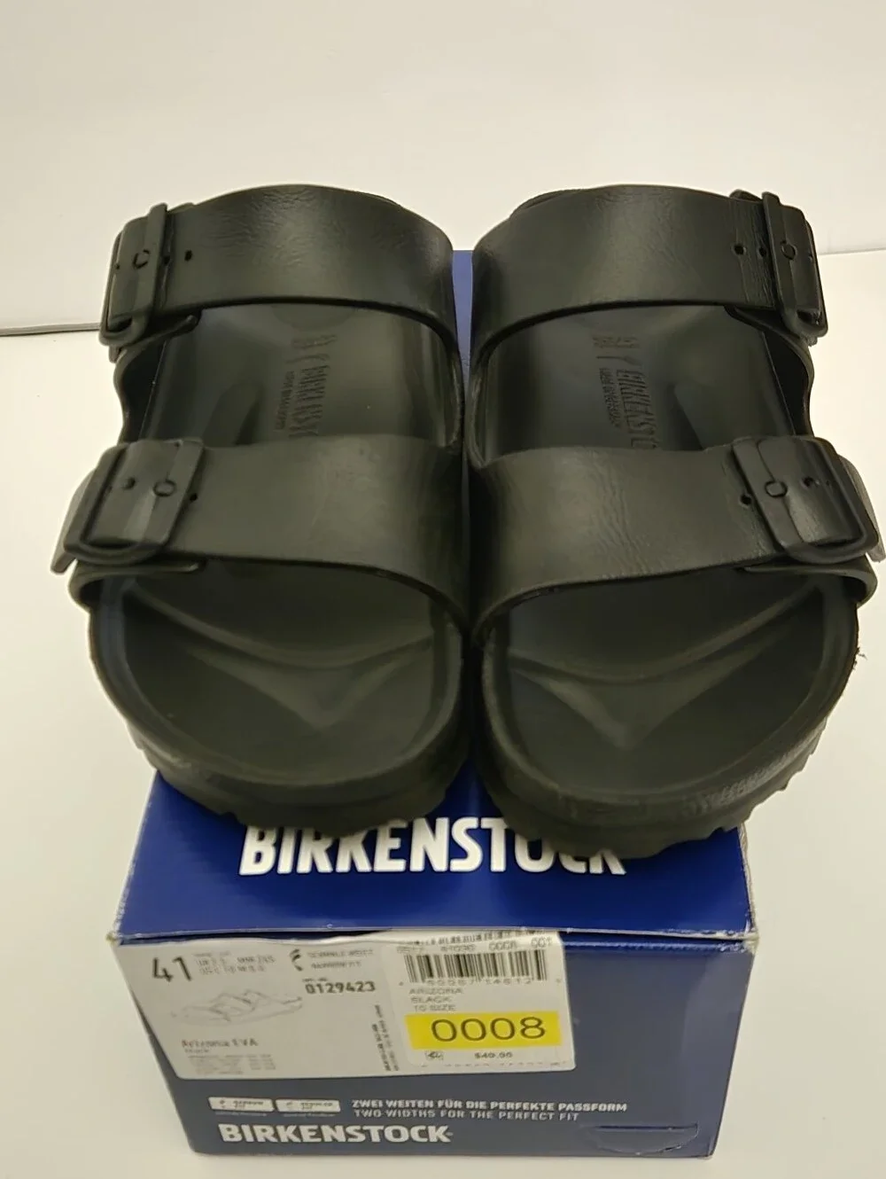 Birkenstock Black Arizona EVA Two-Strap Sandals for Men - Matte Finish